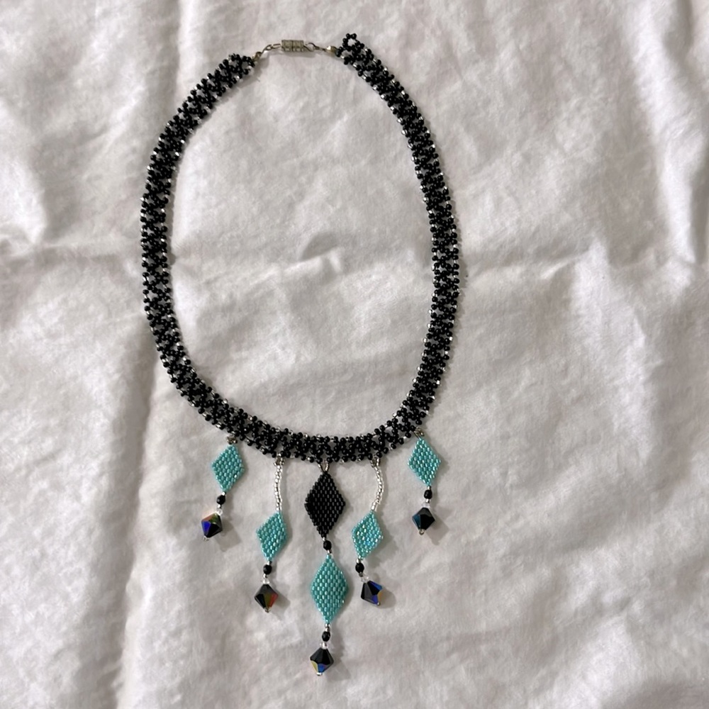 Beautiful Handmade Necklace Swarovski and Seed Beads